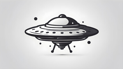 Ufo logo icon on white background. Generative AI