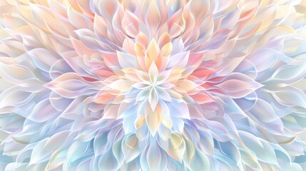 Obraz premium Pastel floral abstract design featuring soft, layered petals in various pastel shades, creating a beautiful and intricate pattern.