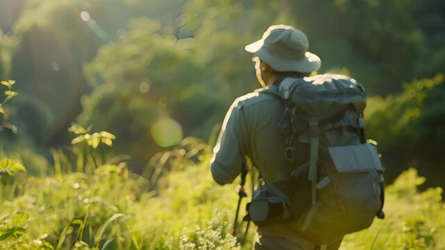 An avid photographer using their solar backpack to keep their camera batteries charged during a daylong shoot.