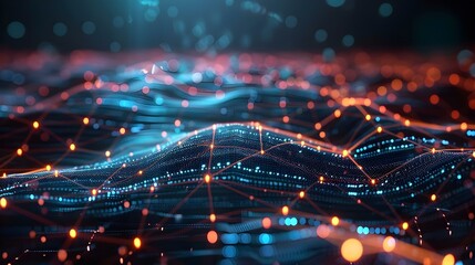 Digital technology background with network connection