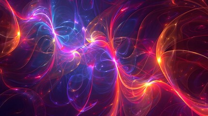 Seamless fractal design with glowing 3D lines