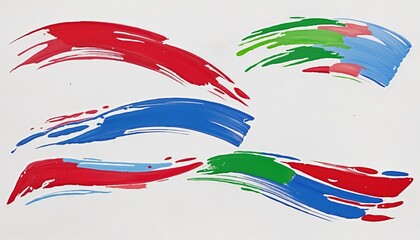 Abstract Art with Brushstrokes and Watercolor Technique in Eritrean Colors