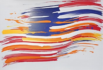 Fototapeta premium Colorful Brush Strokes on White Background