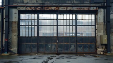 Industrial garage doors with windows