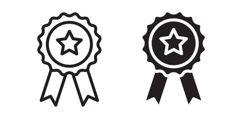 rosette vector icon set in black color.