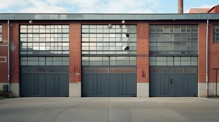 Industrial garage doors with windows
