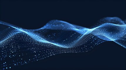 Abstract digital wave of particles