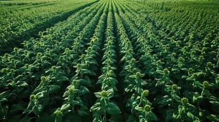 Fototapeta premium Aerial View of a Sunflower Field