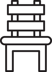 Chair Icon Line Illustration
