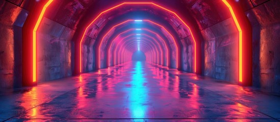 Neon Lights in an Empty Tunnel