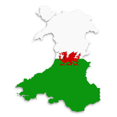 Wales map with clipping path