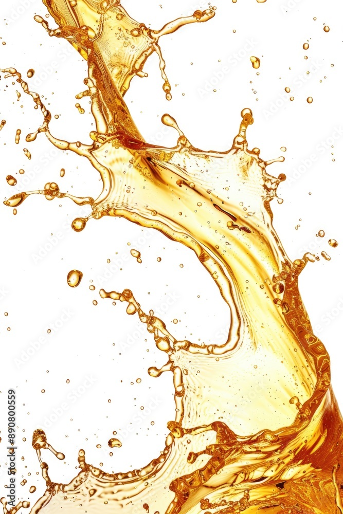 Poster A close-up view of a bottle with a small splash of liquid inside, ideal for use in educational or commercial contexts