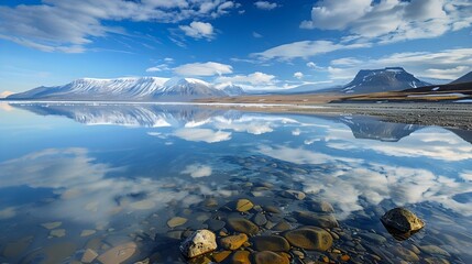 Reflections in the calm waters of Makinson Inlet