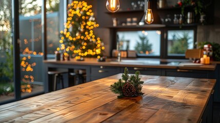 Cozy Christmas Kitchen with Festive Decor