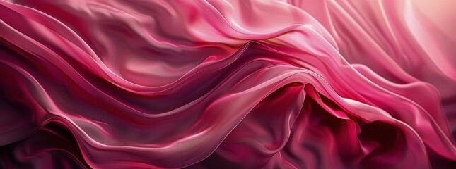 Obraz premium Closeup of Pink Satin Fabric Draped and Flowing in Waves