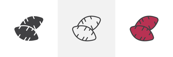 Sweet potato colored icon set