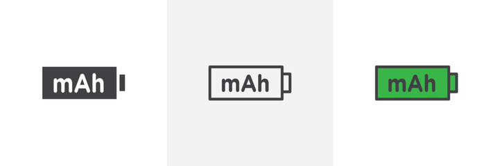 mAh colored icon set