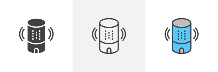 Smart speaker colored icon set