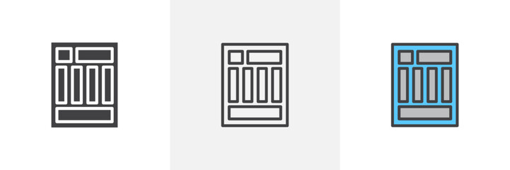 Mood board colored icon set