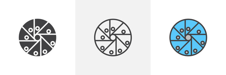 Perpetual motion colored icon set