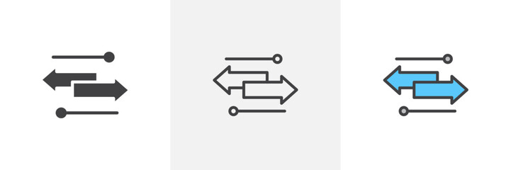 Transfer colored icon set