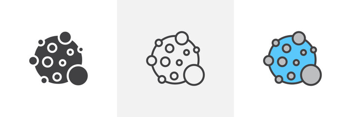Cancer colored icon set