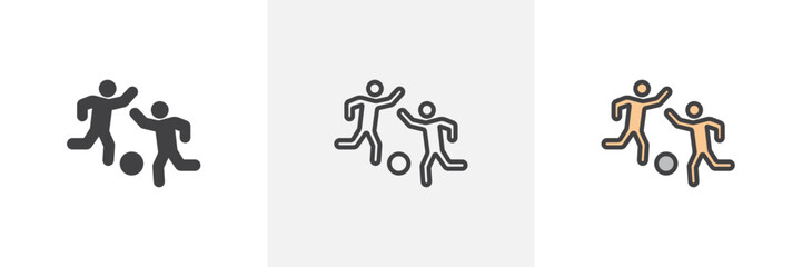 People playing Ball colored icon set