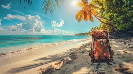 Backpack on Tropical Beach