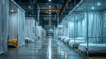 Fototapeta premium Hospital Ward with Empty Beds