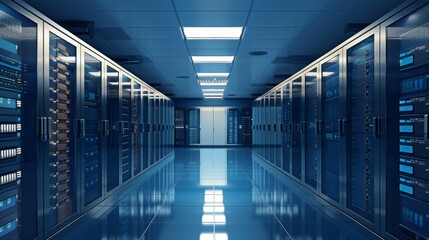 Obraz premium Data Center with Server Racks