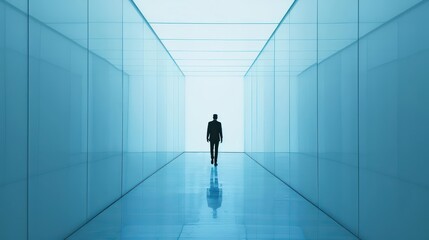 Fototapeta premium Companies focus on core strengths in an ultramodern, supernatural scene, with copy space