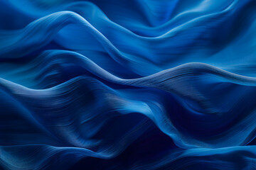 Obraz premium Blue background featuring elegant flowing blue wavy lines Fluid Design Concept