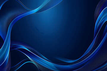 Obraz premium Blue background featuring elegant flowing blue wavy lines Fluid Design Concept