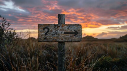 Rustic Sunset Signpost