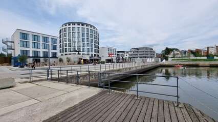view of Schulau harbour, wedel