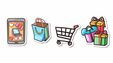 Online Shopping and Gift Illustrations