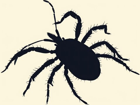 black tick silhouette on cream background clip art preview