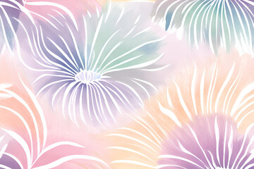 Pastel Abstract Floral Watercolor, Abstract watercolor floral pattern with pastel hues of pink, purple, and blue