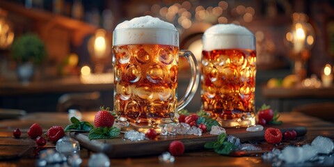 National Drink Beer Day frothy beer mugs, September 28th