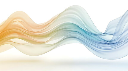 Serene Flow of Pastel Waves on white background