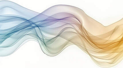 Obraz premium Serene Flow of Pastel Waves on white background