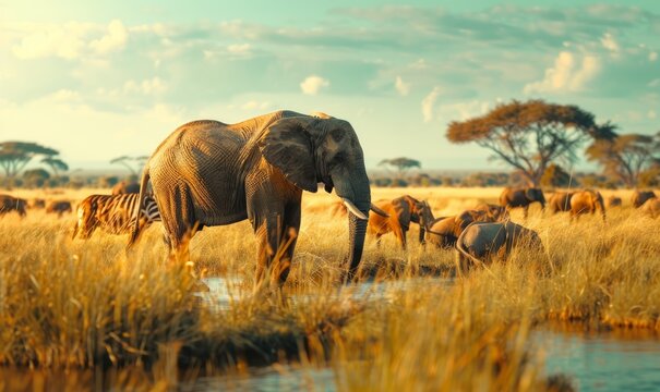 Safari adventure in Africa with close-up encounters of majestic wildlife