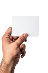 Obraz premium A person holds a white card in their hand, possibly for a special occasion or as a symbol of hope and innocence
