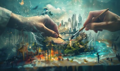 Photographers collaborating on a creative project, combining different styles on World Photography Day