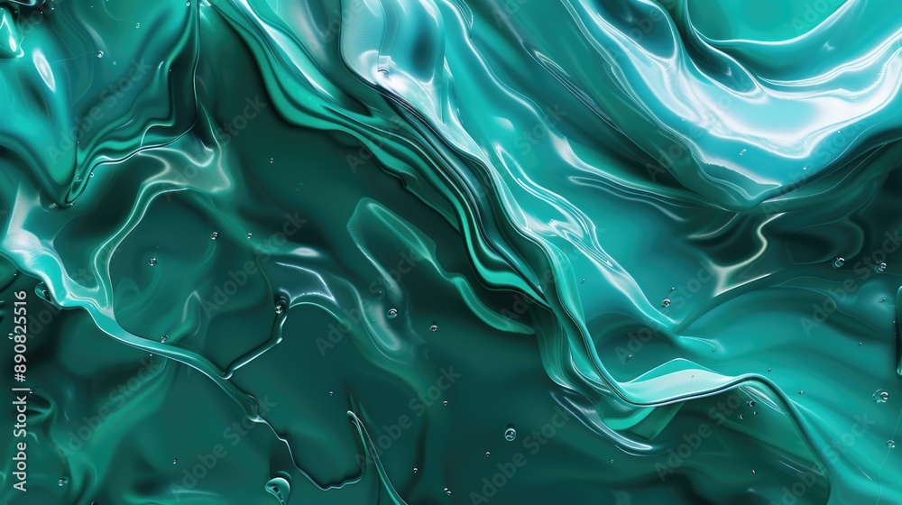 Poster a close-up shot of a mixture of green and black liquids, potentially used in various science or labo