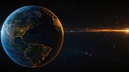 Obraz premium Space science and global satellite communication