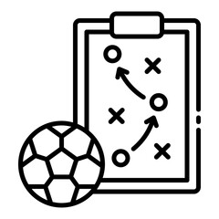 Icon depicting football strategy or tactical planning.