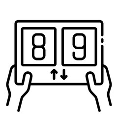 Icon of a player substitution in a football match.