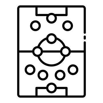 Icon of football formation or tactics on a field.