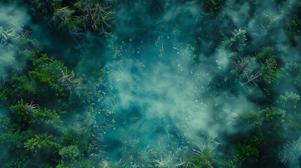 Obraz premium Aerial View of Enchanted Forest Pond